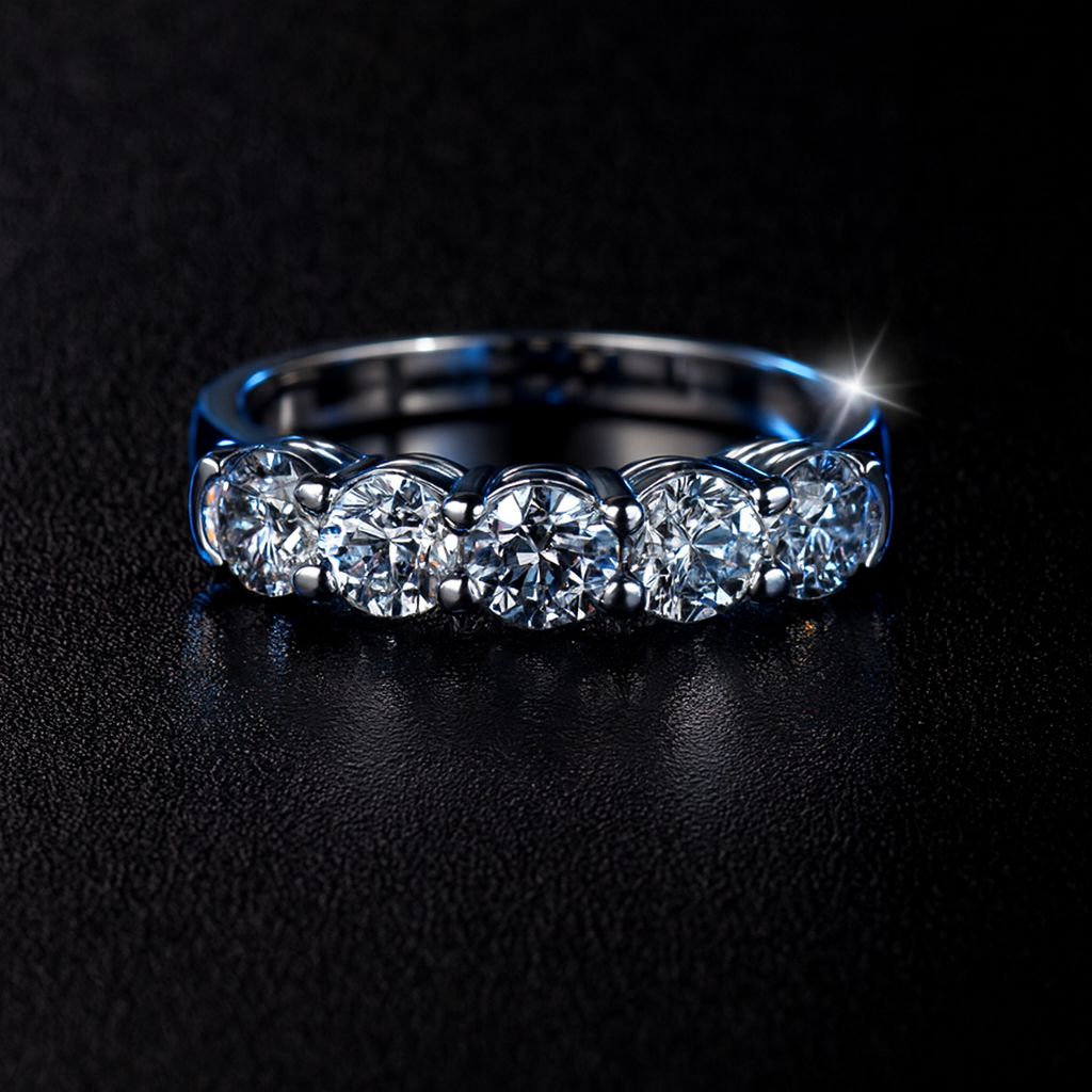 Solitaire Multi Moissanite Stone Ring