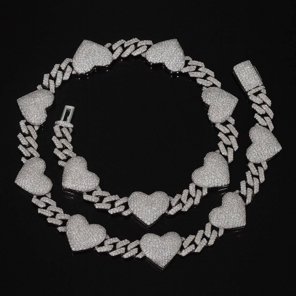 Moissanite Heart Chain