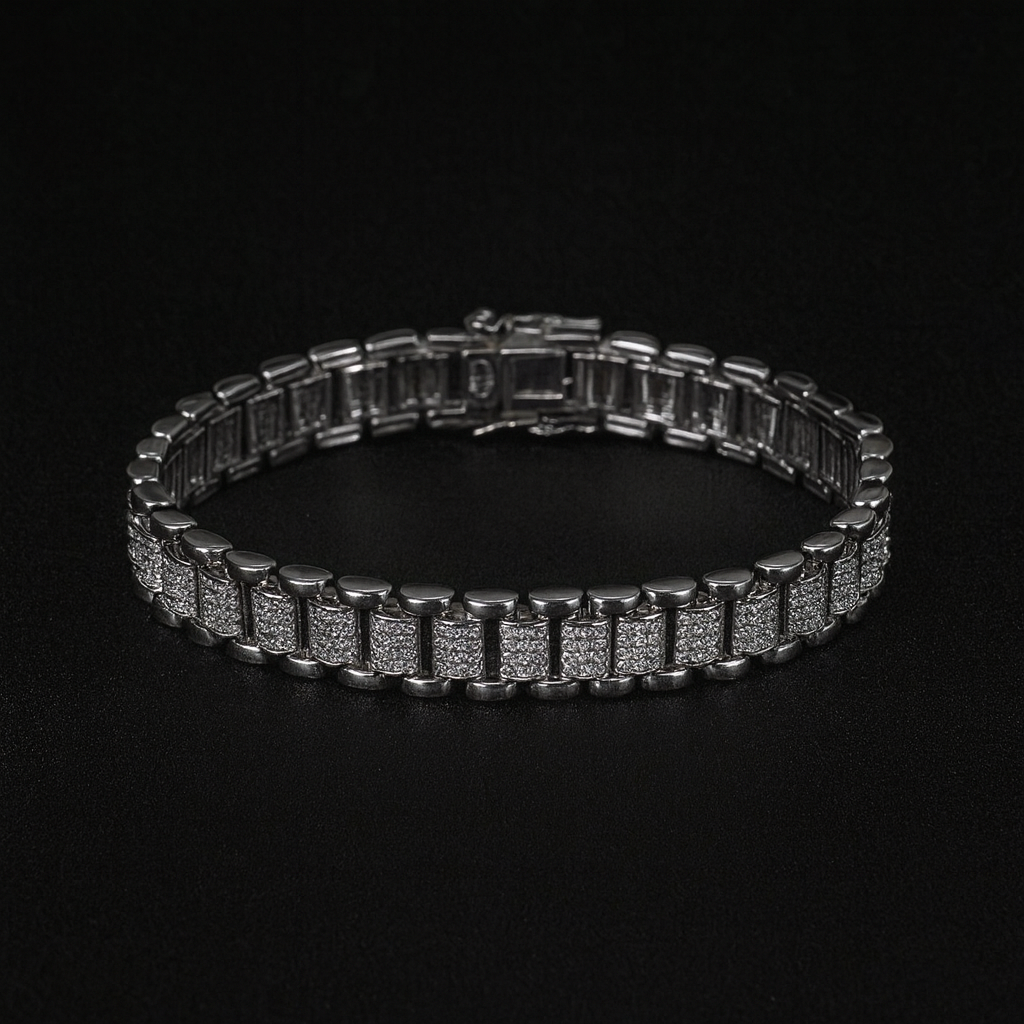 Moissanite Watch Chain Bracelet