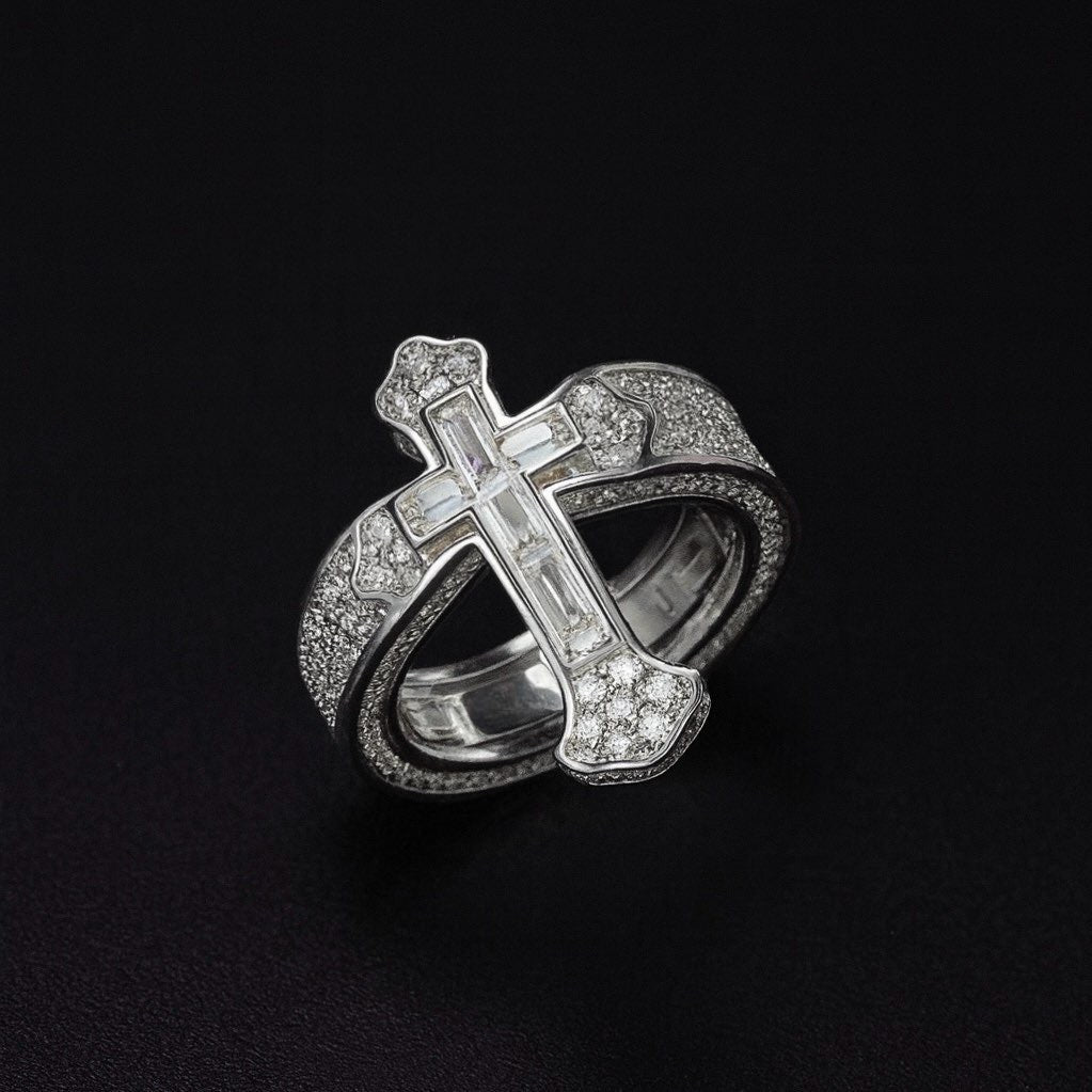 Moissanite Cross Ring