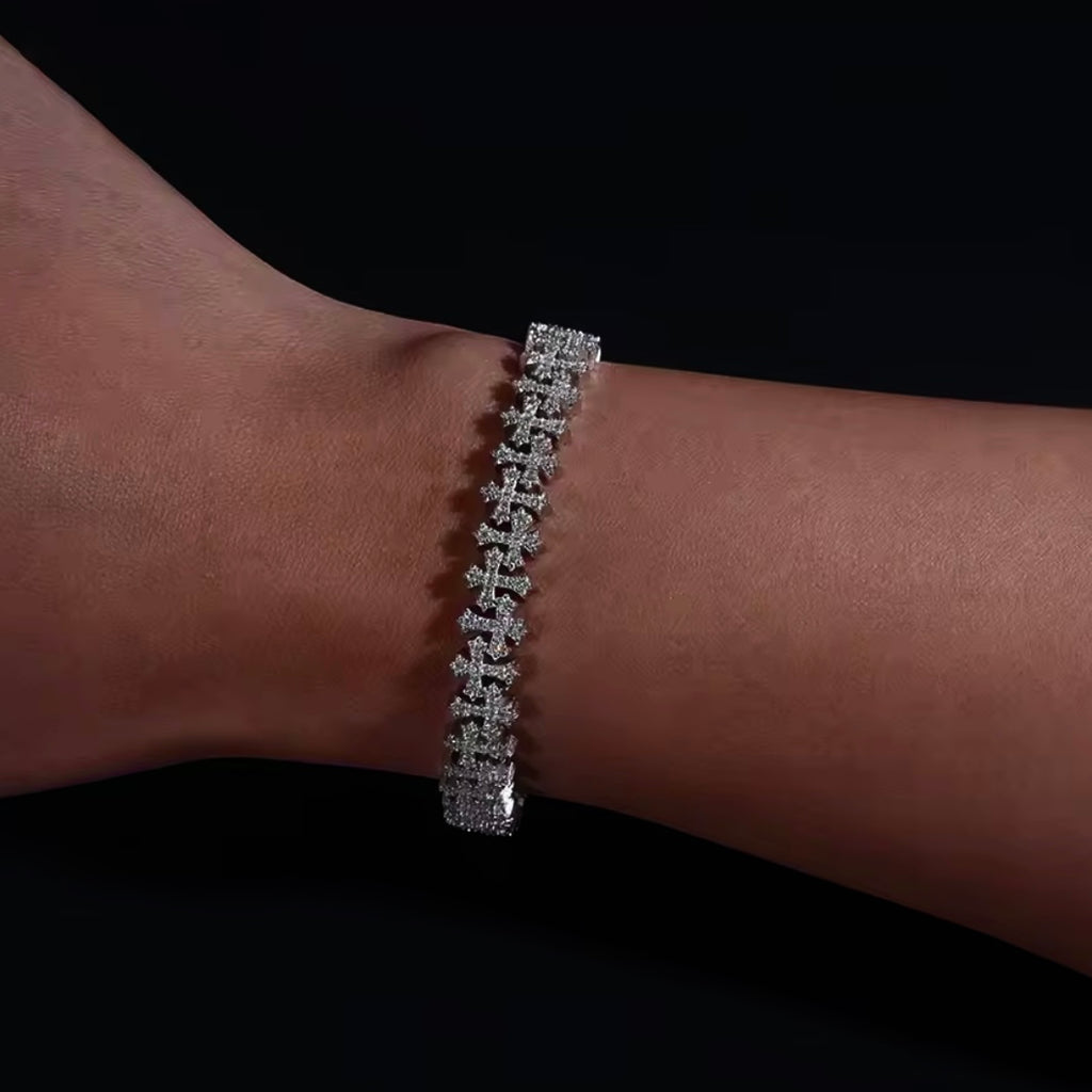 Moissanite Cross Bracelet