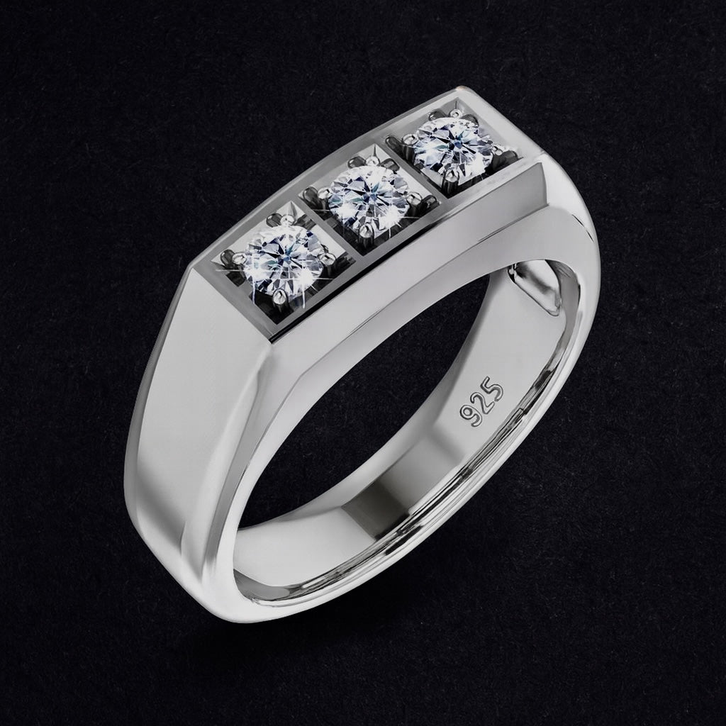 3 Stone Moissanite Ring