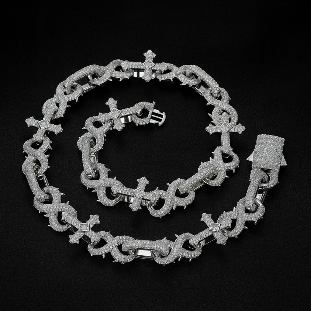Moissanite Thorn Cross Chain