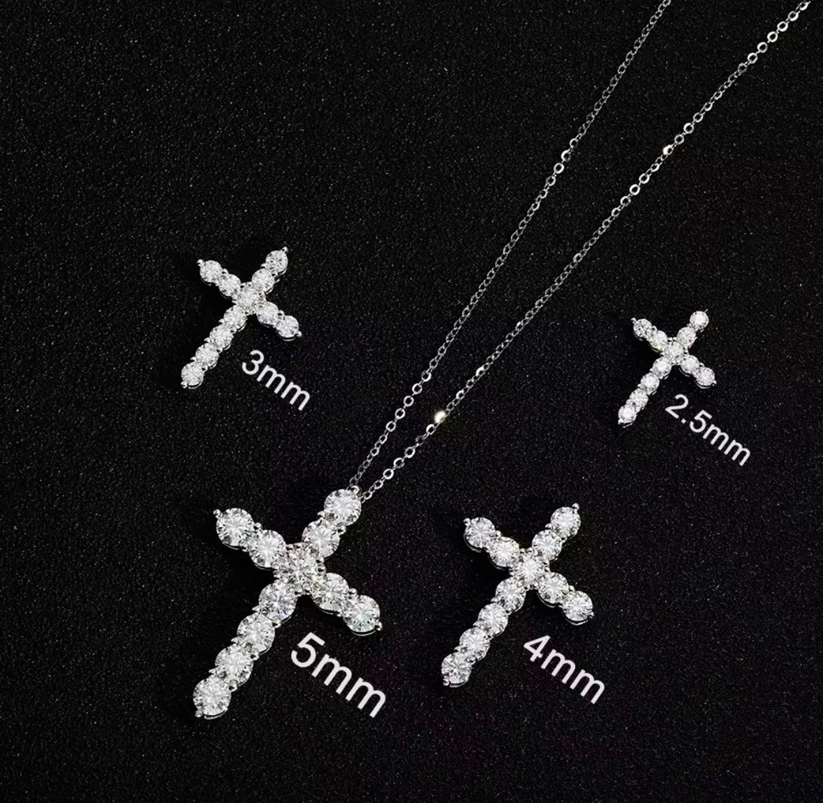 Moissanite Cross Pendant Necklace